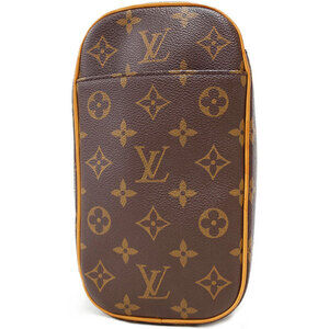 Louis Vuitton Monogram Leather Brown Pochette Ganjou Body Bag